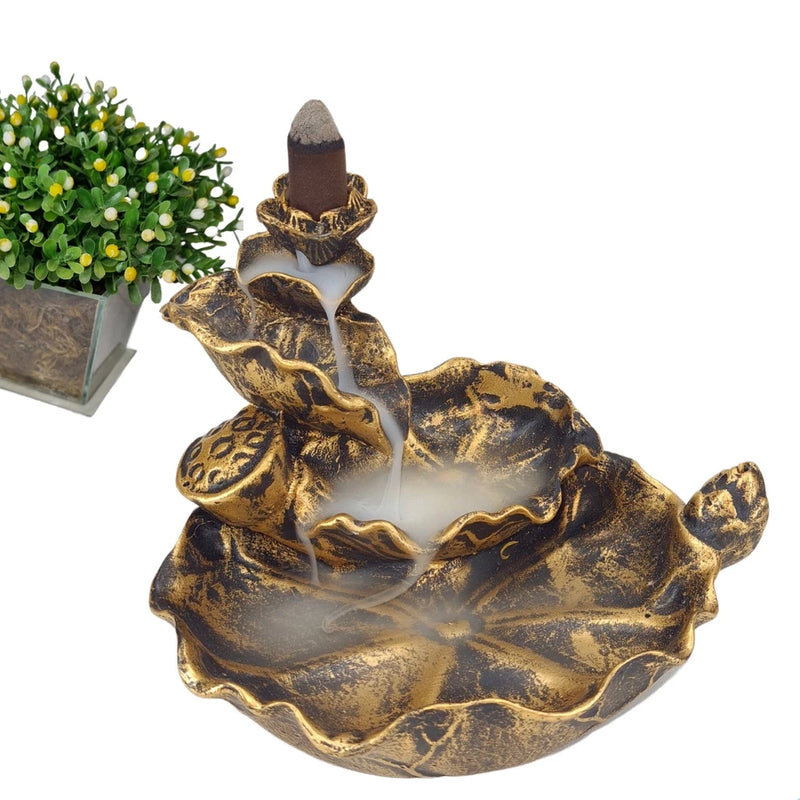 Incensário Cascata e Vareta Flor de Lotus Grande