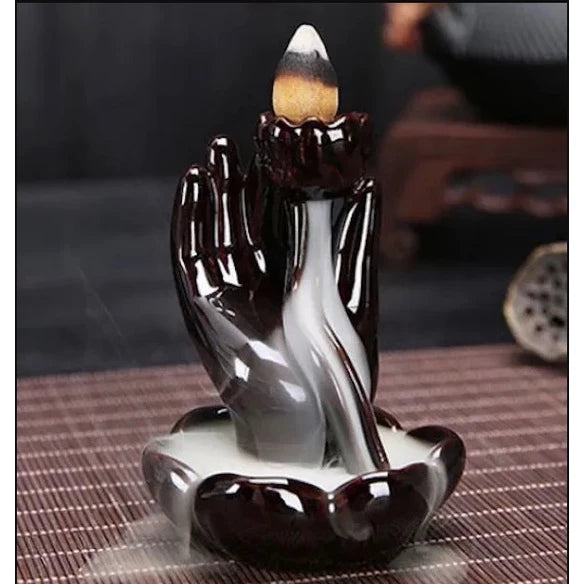 Cascata de Fumaça Mão de Buda com Flor de Lótus